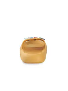 Yellow Bee Boys Graphic Self Design Rubber Sliders