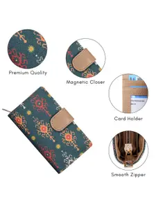 THE CLOWNFISH Fab Women Ethnic Motifs Printed Zip Around Wallet