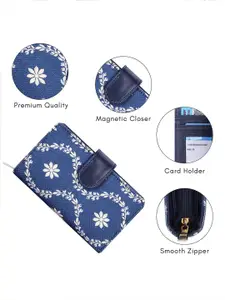 THE CLOWNFISH Fab Women Floral Printed Zip Around Button Wallet