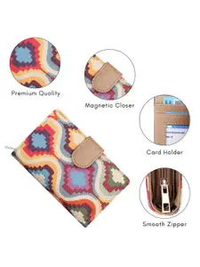 THE CLOWNFISH Women Ethnic Motifs Printed Zip Around Wallet