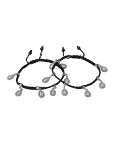 VIRAASI Set Of 2 Thread Charm Anklet