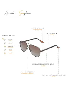 Carlton London Premium Men Polarised & UV Protected Lens Aviator Sunglasses - CLSM128