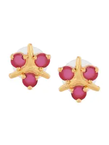 Estele Gold-Plated Floral Studs Earrings