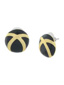Estele Gold-Plated Circular Studs Earrings