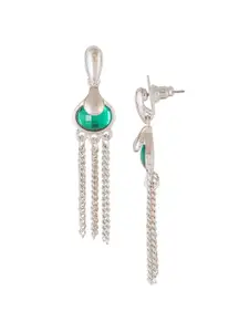 Estele Rhodium-Plated Drop Earrings