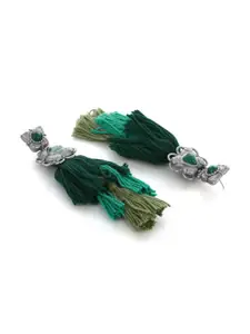 Estele Rhodium-Plated Contemporary Drop Earrings