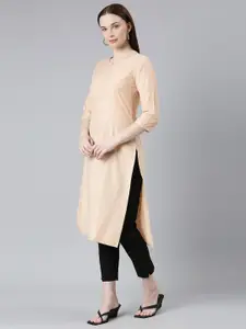 HRITIKA Cotton Striped Round Neck Kurta