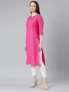 HRITIKA Cotton Striped Round Neck Kurta
