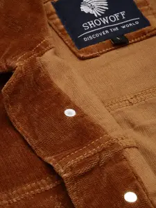 SHOWOFF Spread Collar Corduroy Open Front Jacket