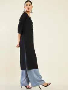 Soch Thread Work Sequined Straight Kurta