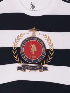 U.S. Polo Assn. Kids Boys Striped Pure Cotton T-shirt