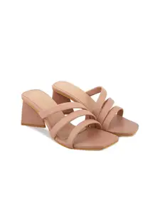 DressBerry Open Toe Strap Block Heels