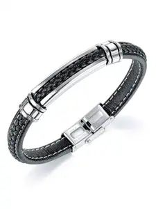 Peora Men Silver-Plated Wraparound Bracelet