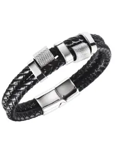 Peora Men Silver-Plated Multistarnd Bracelet