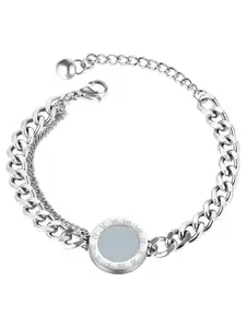 Peora Men Silver-Plated Link Bracelet