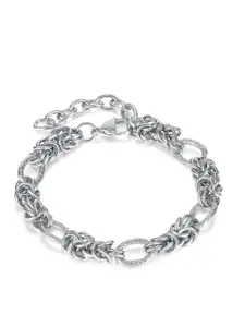 Peora Men Silver-Plated Link Bracelet