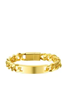 Peora Men Gold-Toned Gold-Plated Link Bracelet