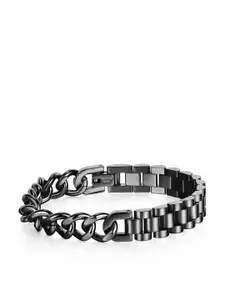 Peora Men Black Link Bracelet