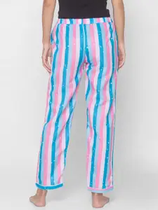 NOIRA Women Striped Cotton Lounge Pant