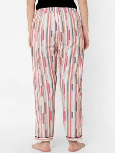 NOIRA Women Printed Mid-Rise Cotton Lounge Pants