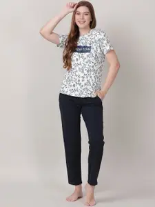 mackly Floral Printed Pure Cotton Night Suit