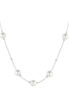 AQUASTREET Silver-Plated Pearl Beaded Necklace