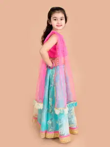 pspeaches Girls Embellished Sequinned Ready to Wear Lehenga & Blouse With Dupatta