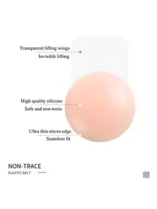 BRACHY Silicone Stick-On Adhesive Backless Dry Fit Breast Lift Push Up Nipple Pad Bra