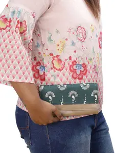 THE CLOWNFISH Erika Women Ethnic Motifs Printed Two Fold Wallet