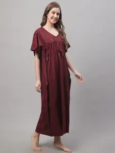 Secret Wish Printed Cotton Kaftan Maxi Nightdress