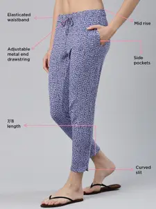 Enamor Women Printed Mid-Rise Relaxed-Fit Straight