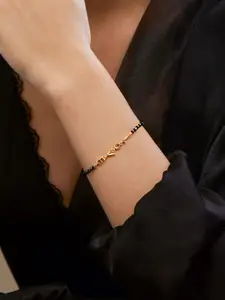MINUTIAE Women Brass Gold-Plated Link Bracelet