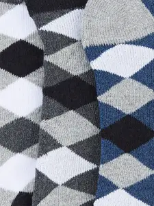 Ajile by Pantaloons Men Pack Of 3 Cotton Patterned Ankle Length Socks