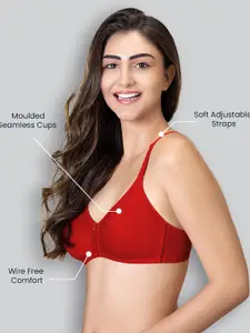 LYRA Cotton Rich Mesh Ladder Wire Free Moulded and Seamless Bra