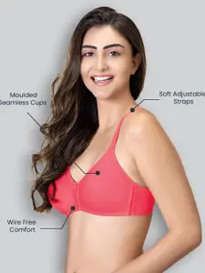 LYRA Cotton Rich Mesh Ladder Wire Free Moulded and Seamless Bra