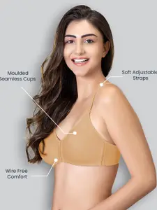 LYRA Cotton Rich Mesh Ladder Wire Free Moulded and Seamless Bra