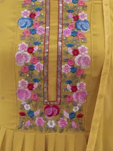 ODETTE Embroidered Semi-Stitched Dress Material