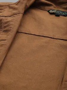 VOXATI Men Mustard Denim Jacket with Embroidered