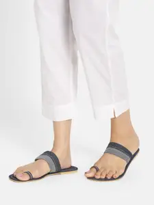 Fabindia Women Leather Open One Toe Flats