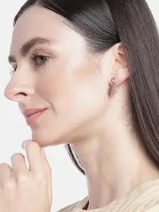 Zavya Rose Gold Contemporary Drop Earrings