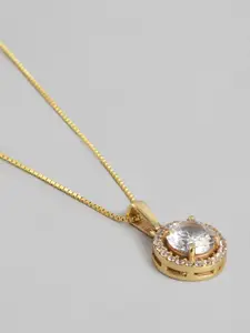 Zavya Sterling Silver Gold-Plated Pendant With Chain