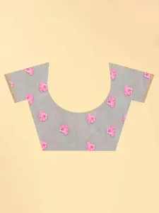 Silk Land Floral Chanderi Cotton Digital Print Saree