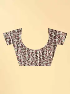 Silk Land Ethnic Motif Chanderi Cotton Indigo Digital Print Saree