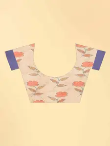 Silk Land Kalamkari Chanderi Cotton Indigo Digital Print Saree