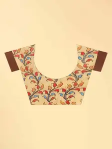 Silk Land Kalamkari Chanderi Cotton Indigo Digital Print Saree