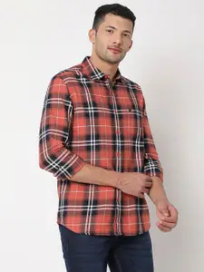 SPYKAR Pure Cotton Slim Fit Checked Casual Shirt
