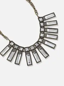 SOHI Gold-Plated Stone Studded Necklace