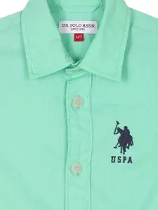 U.S. Polo Assn. Kids Boys Spread Collar Cotton Casual Shirt