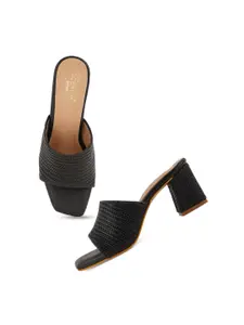 SCENTRA Textured Open Toe Block Heels