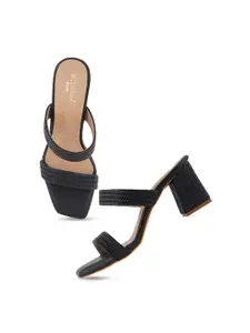 SCENTRA Woven Design Open Toe Heels